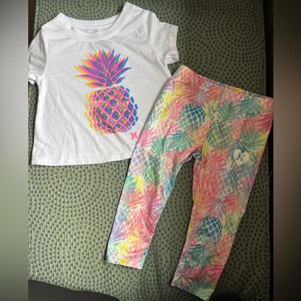 Colorful Pineapple Tee and Leggings Set